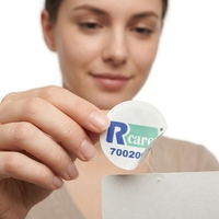 Étiquette adhésive RFID |   Étiquettes autocollantes RFID en PET durables et imperméables pour la gestion des enregistrements de présence en conférence, impression recto simple
