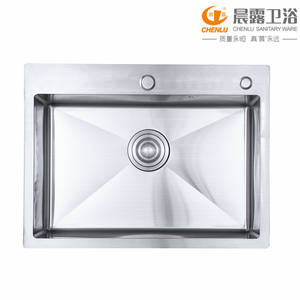 อ่างล้างจานสแตนเลส 304 แบบแฮนด์เมด ติดตั้งใต้เคาน์เตอร์ ผิวขัดเงา รูเดียว ทำความสะอาดง่าย - Product Image 2