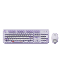 Ajazz AT042 Witty Bear Clavier sans fil Souris Combo 2 4G Récepteur Profil bas Touches silencieuses Touches nettoyables
