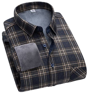 Áo sơ mi nam ODM kiểu dáng thường ngày, tay dài, kẻ ca rô, cổ đứng, cài khuy đơn, chất liệu mềm mại, thoáng khí, thiết kế nhuộm màu trơn, thích hợp cho mùa đông - Product Image 1