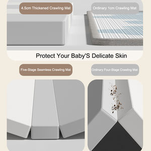 Parc pour bébé pliable, parc pour enfants modulaire, clôture pour bébé en plastique avec porte à verrouillage, aire de jeux intérieure - Product Image 4