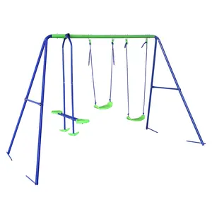 Gegalvaniseerd Staal Leisure Metaal Outdoor Speelsets Kids Vouwen Swing Set Voor Tuin