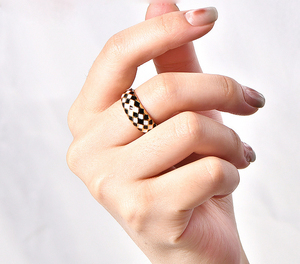 Bague en forme de damier avec un grand cœur en acier inoxydable Bague chevalière <span class=keywords><strong>Tai</strong></span> Chi Yin Ying Yang Bijoux de mode pour femmes <span class=keywords><strong>Moi</strong></span> - Product Image 4