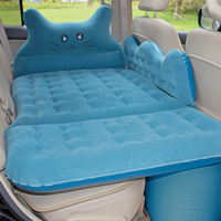 Matelas gonflable de voyage de lit d'air de voiture de dessin animé de chat mignon avec le déflecteur de sécurité