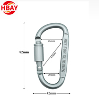 80mm D boucle extérieure en alliage d'aluminium crochet rapide sac à dos lien externe mousqueton grande couleur porte-clés
