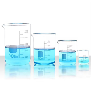 लैब ग्लैसवेयर रसायन विज्ञान गर्मी प्रतिरोधी स्नातक 250 एमएल बोरोसिलिकेट ग्लास बेकर मापने वाले कप सेट - Product Image 4