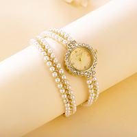 Montres Missfox 3702, boîtier en alliage de perles, design classique, de bonne qualité, cadran rond, montre-bracelet pour femmes