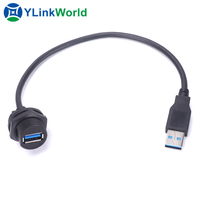 Industrielle Wasserdichte USB 3.0 2.0 Mini-USB-Einbaubuchse mit 1m 2m 3m 4m 5m Kabel IP67 IP68 Steckverbinder