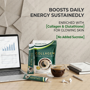 Café Blanco con Colágeno, Semillas de Chía y Glutatión, Café con Colágeno para Aclarar el Tono de Piel, Mejorar la Elasticidad, Aumentar la Inmunidad y Combatir el Envejecimiento - Product Image 2