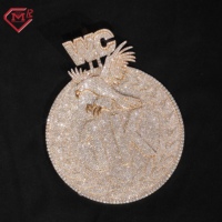 Pendentif Moissanite Hip Hop Rond VVS Iced Out Moissante Argent 925 Pendentif Moissanite Personnalisé