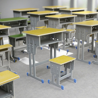 Ensemble chaise et bureau pliables modernes à hauteur réglable, structure métallique durable, matériau en bois écologique, pour étudiants, école, salon
