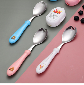 Tenedor para bebé Cuchara y BPA GRATIS Diseño personalizado e impresión <span class=keywords><strong>Cubiertos</strong></span> para niños - Product Image 4
