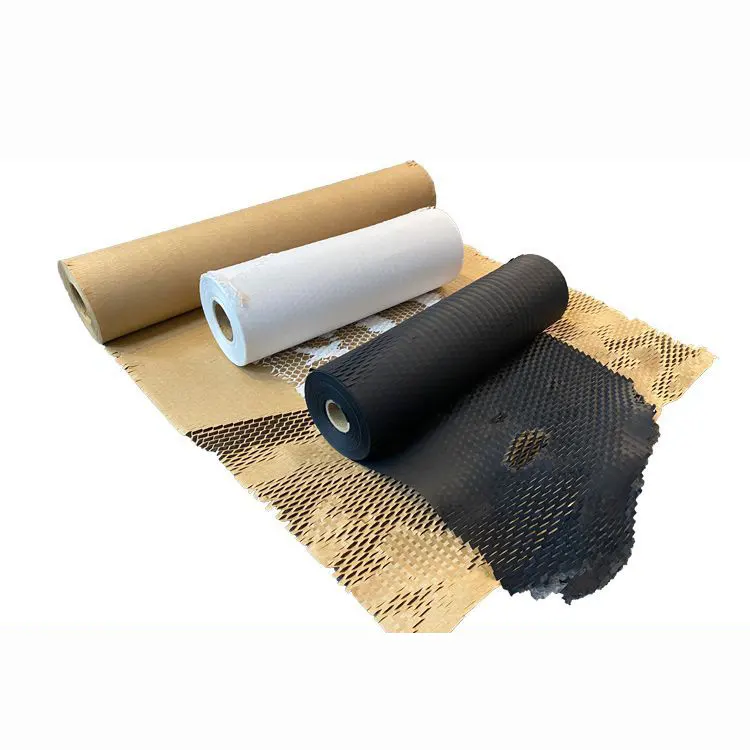 Großhandel Black Honeycomb Wrap Schutz papier Wrap Roll Bubble Cushion Wrap Alternatives Kraft papier