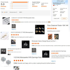 ขายดีต่างหูห่วง14K สีทอง VVS moissanite ต่างหูเพชรตัดเพชรเม็ดกลมสวยงาม - Product Image 6