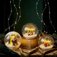 Lampe de table en verre LED N-CONCEPT - Lampe d'ambiance décorative de Noël pour l'intérieur avec changement de couleur pour cadeau de fête