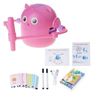 Jumon Cartoon <b>Cat</b> Face Drawing Robot Educational Kids Doodle Bot Toy 100 Word Cards Plug-in Cards 16 Color <b>Pens</b> JET-107E - Product Image 1