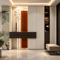 Meuble à chaussures de luxe moderne sur mesure pour architectes, organisateur de rangement modulaire pour entrée, idéal pour les projets d'aménagement intérieur de villas haut de gamme