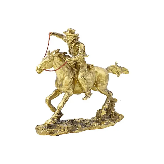 European and American luxury western cowboy Resin Horse Riding Sculpture for home decor and horse ornament