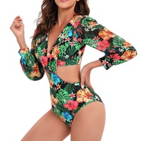 JSN71004 2022 Designer Bikini Badpakken Beroemde Merken Lange Mouwen Badpakken One Piece Hollow Out Badmode & Beachwear