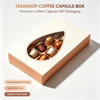 Boîte cadeau en papier pour capsules de café en forme de goutte d'eau, emballage personnalisé pour capsules de café