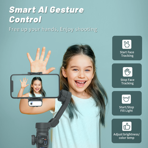 L9 popüler <span class=keywords><strong>3</strong></span> eksen yüz izleme akıllı çekim gimbal sabitleyici dolgu ışığı ile uzatma çubuğu tripod VLOG selfie sopa - Product Image 2