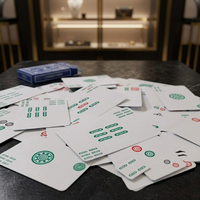 Cartes de jeu de Mahjong portables, écologiques, recyclables, avec revêtement double face, pour le Mahjong chinois traditionnel