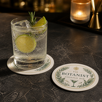 Sous-verre en carton absorbant avec logo personnalisé, sous-verre épais en papier absorbant l'eau pour la décoration des tables de pub et d'hôtel