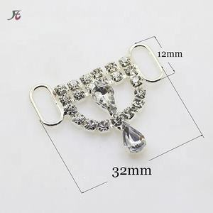 Wholesale 2020 Fashion Swimwear <strong>Thong</strong> Underwear Accessories Safe Heart Shape clear <strong>Diamant</strong> Crystal Rhinestone Bikini Connector - Product Image 4