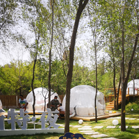 Desain Mode obral tenda kubah Geodesic gelembung PC plastik 2.7m Rumah gelembung