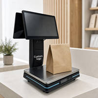 Balance calculatrice de prix, terminal de point de vente (PDV) avec double écran 15,6 pouces, imprimante intégrée, processeur Intel i5, Wi-Fi 6, RM-80