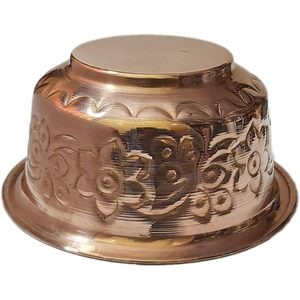 PARIJAT HANDICRAFT Cuenco de baño de cobre auténtico y cuenco de hammam Producto de masaje hecho a mano () - Product Image 3