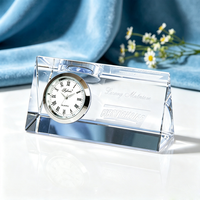 Horloge de bureau minimaliste en cristal de qualité supérieure, horloge à quartz, prix annuel de l'entreprise, cadeau promotionnel pour les clients, ornement de bureau