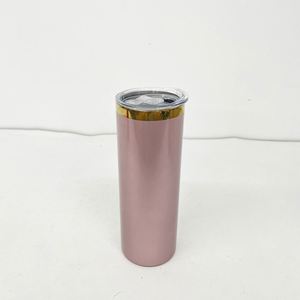 แก้วกาแฟสแตนเลสสตีลสีโรสโกลด์แบบสุญญากาศ ขนาด 20 ออนซ์ ปราศจากสาร BPA  แบบเคลือบเงาสีโรสโกลด์ ขนาด 20 และ 30 ออนซ์ ชุบทอง - Product Image 4