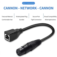 Câble audio d'extension RJ45 XLR 3 broches femelle-femelle, gaine PVC, conducteur en cuivre sans oxygène, blindage feuille, signal équilibré