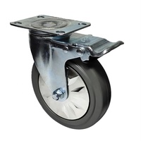 Roulettes carrées personnalisées en caoutchouc élastique gris pour chariot, 75mm, 100mm, 125mm, 3/4/5 pouces