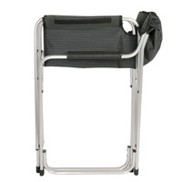 Chaise de directeur en alliage d'aluminium noir, tissu Oxford, chaise pliante portable multifonctionnelle avec/sans table latérale pour la pêche