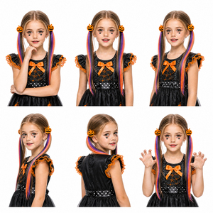 <strong>Kids</strong> Orange Purple Black Synthetic Hair Tinsel Mixed Cartoon Barrettes Girls Party <strong>Costume</strong> Hair Accessories - Product Image 5
