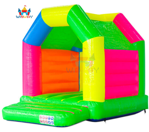 Château gonflable arc-en-ciel néon - Mini château rebondissant coloré pour les fêtes d'anniversaire des tout-petits et les jeux en plein air - Product Image 1