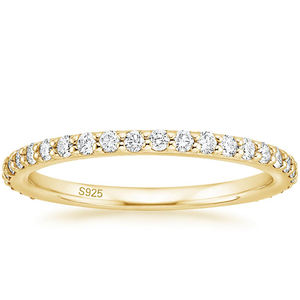 OAHLAN Joyería Fina al Por Mayor Anillo de Eternidad Apilable de Plata de Ley 925 Sortija de Promesa y Boda con Moissanita para Mujeres y Chicas - Product Image 3