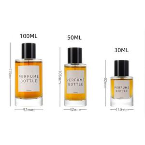Elegante Flacone di Profumo in <span class=keywords><strong>Vetro</strong></span> <span class=keywords><strong>Trasparente</strong></span> con Fondo Spesso, Spray Personalizzato 30ml 50ml 100ml, Bottiglia Vuota in Cristallo con Confezione - Product Image 2