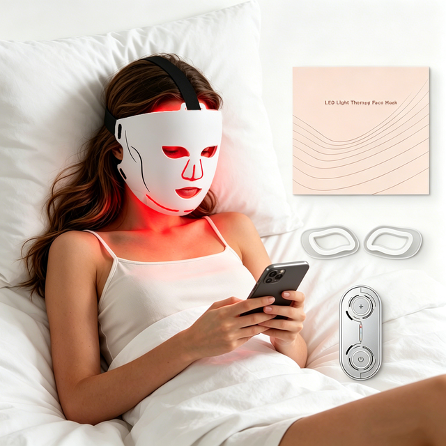 Custom Wireless Red Light Therapy Mask Facial Silicone Infrared Led Face & Neck Mask Light Therapy Beauty Devices