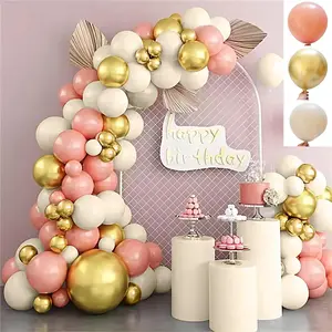 White Sand Gold Latex Balloons Set For Boho Neutral Birthday Party Baby Shower Bridal Shower Wedding Garland Arch Kit