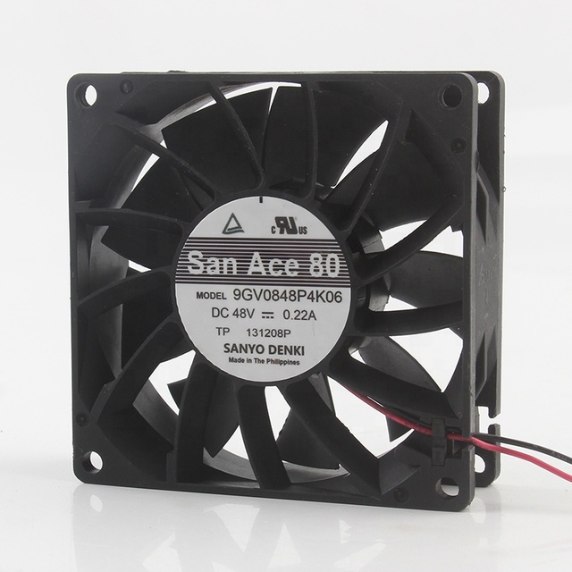 Original Sanyo 12V 24V DC48V 0.22A AC EC 8025 80X80X25MM 8CM Frequency Converter High air Volume 2-wire 9GV0848P4K06 Cooling Fan