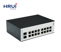 Commutateur PoE géré industriel HRUI 18 ports, directement de l'usine |   16 PoE et 2 SFP pour système de sécurité CCTV et réseau industriel