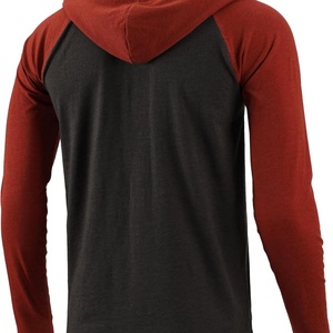 Men's Casual Athletic <b>Workout</b> <b>Hoodie</b> Lightweight Embroidered Jersey Sweatshirt with Long Sleeve and Drawstring - Product Image 3
