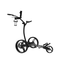 Chariot de golf électrique noir classique-Conception télécommandée nouvellement améliorée avec revêtement durable