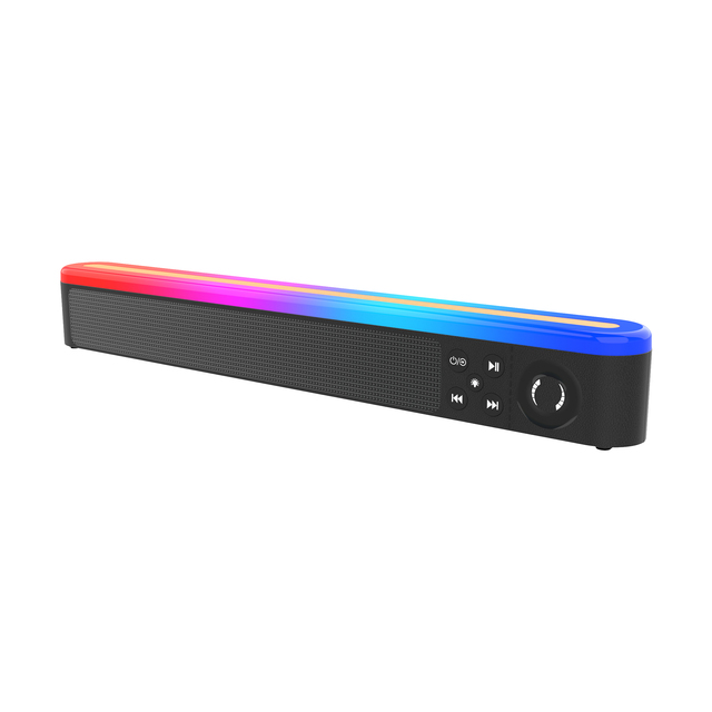 BS-63, 30W Soundbar with RGB Light for Smart TV, Wireless Speaker Sound bar with Wireless/ARC/Opt/AUX Connect for TV, Gaming PC