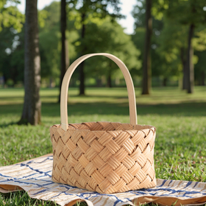 인기 맞춤형 버드나무 수공예 피크닉 바구니 가정용 버드나무 과일 바구니 - Product Image 1