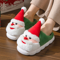 Chaussons moelleux 3D Père Noël et Sapin de Noël, doux et confortables, à plateforme, pour l'intérieur, cadeaux d'hiver 2026
