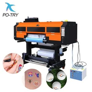 PO-TRY pas cher prix A3 A4 rouleau à rouleau Machine d'impression UV bouteille tasse Wrap autocollant UV DTF imprimante